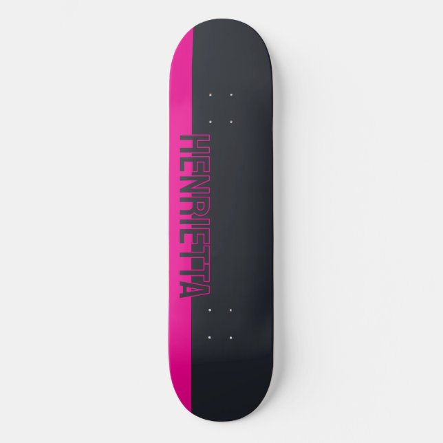 Solid Gray and Pink Customizable Skateboard (Front)