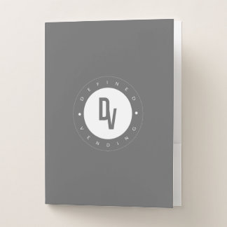 Solid Gray Background Professional Business Logo  Pocket Folder