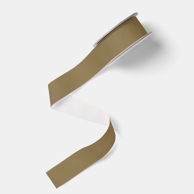 Solid gray brown grosgrain ribbon (Front+Back)