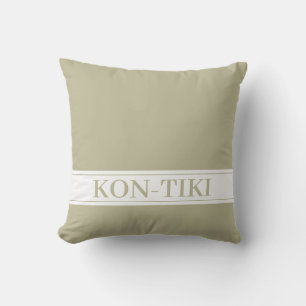 Solid Gray Olive. Boat Name Custom Outdoor Pillow