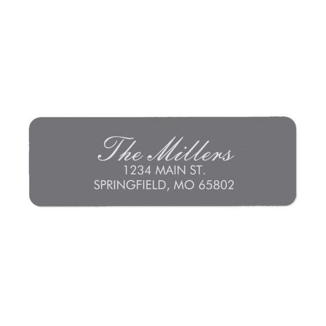 Solid Gray Return Address Labels (Front)