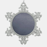 Solid Gray Snowflake Pewter Christmas Ornament