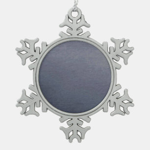 Solid Gray Snowflake Pewter Christmas Ornament