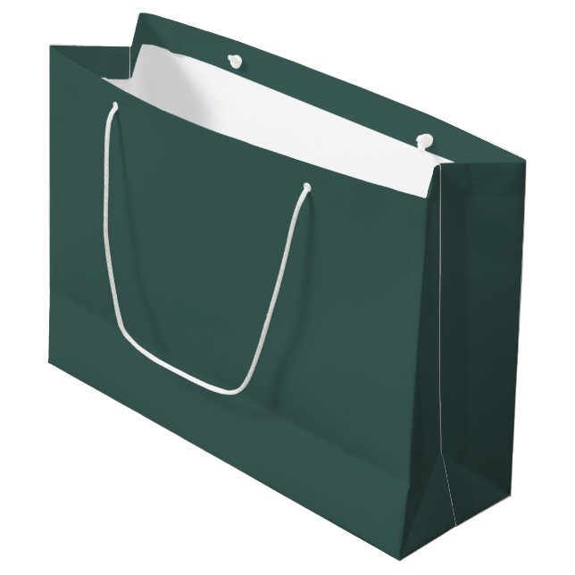 Solid gray turquoise large gift bag (Front Angled)