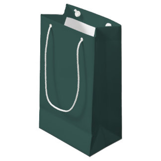 Solid gray turquoise small gift bag