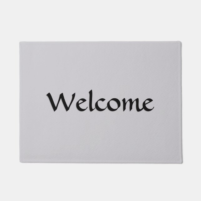 Solid Gray Welcome Doormat (Front)