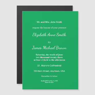 Solid Green Background  Magnetic Invitation