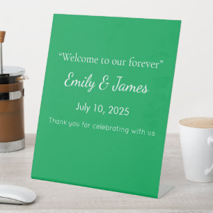 Solid Green Background Pedestal Sign