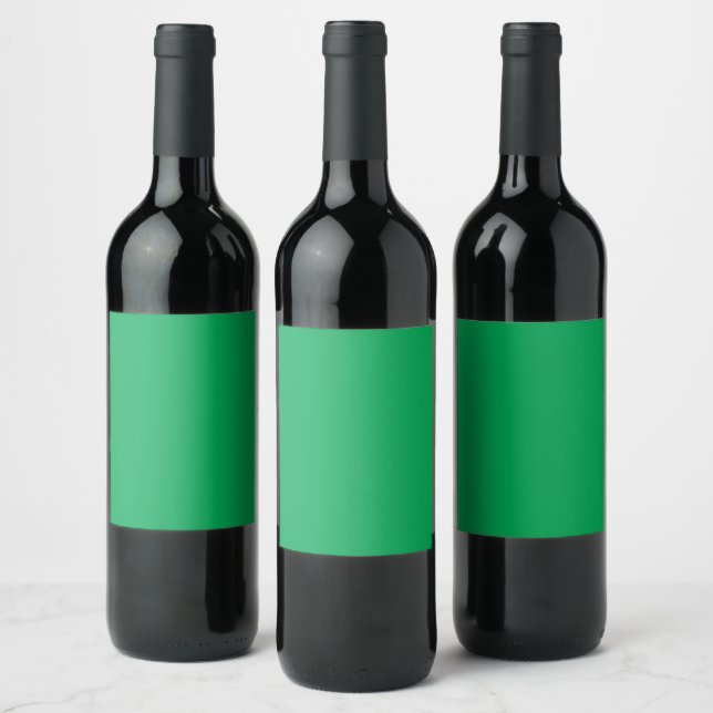 Solid Green Background  Wine Label (Bottles)