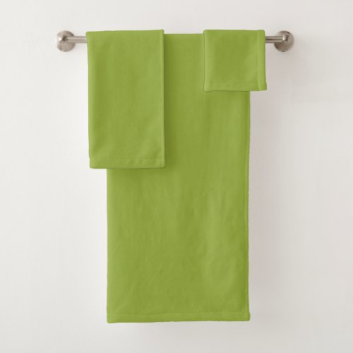 Solid green bamboo leaf bath towel set