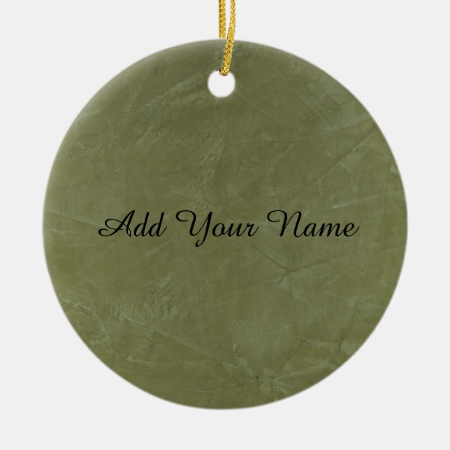 Solid Green Ceramic Ornament (Front)