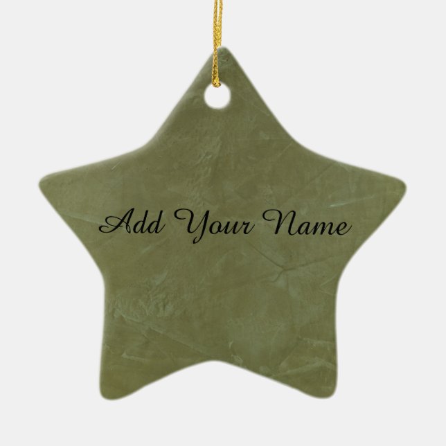 Solid Green Ceramic Ornament (Front)