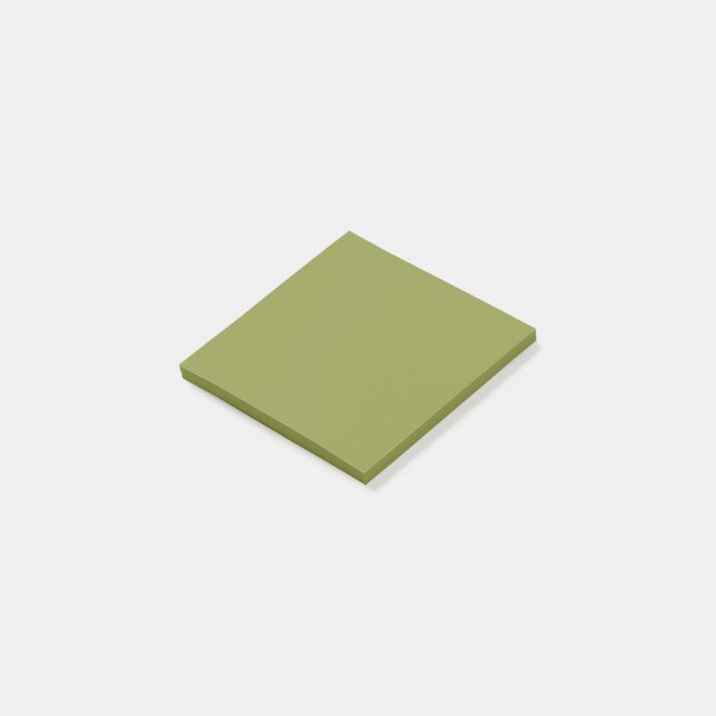 Solid Green Color | Hex# 8D9440 Post-it Notes (Angled)