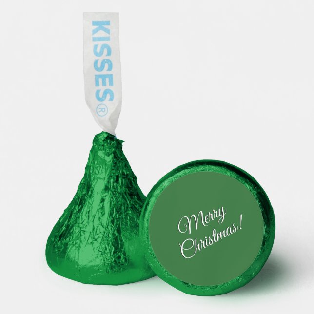 Solid Green Merry Christmas Hershey®'s Kisses® (Front)