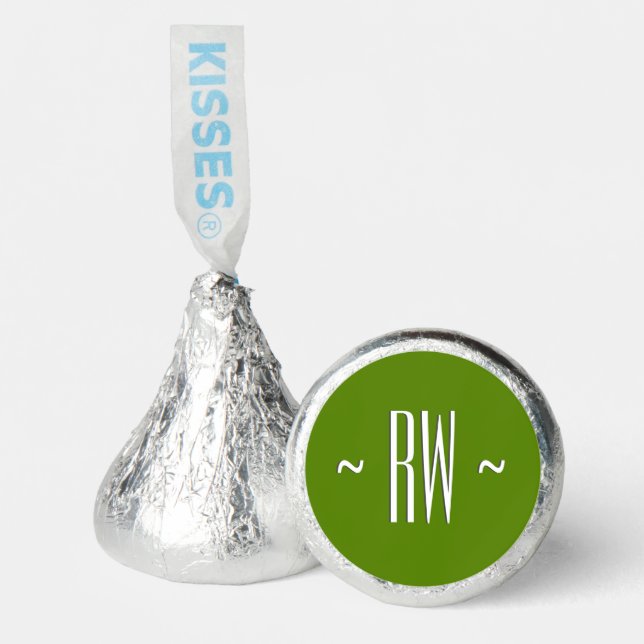 Solid Green Monogram Hershey®'s Kisses® (Front)