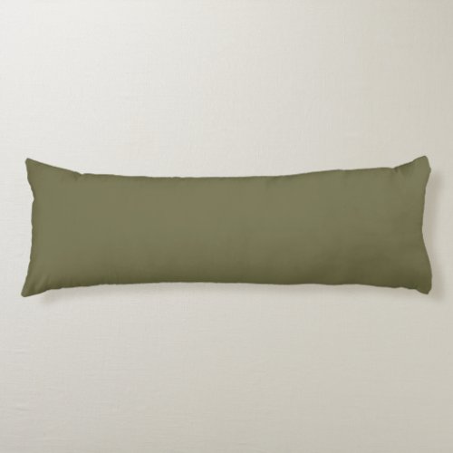 Solid Green Olive Brown by Premium Collections Body Pillow