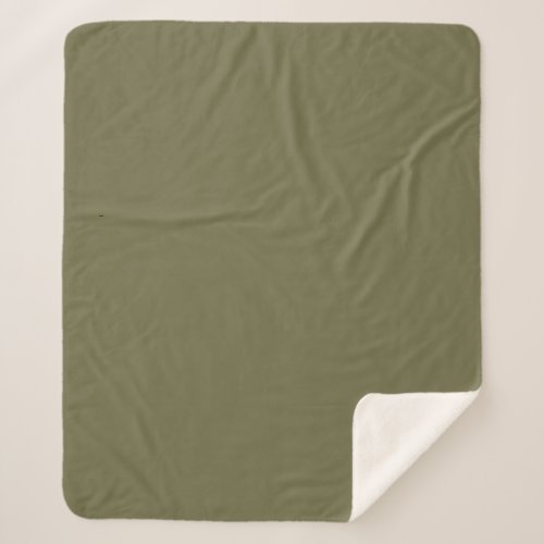 Solid Green Olive Brown by Premium Collections Sherpa Blanket