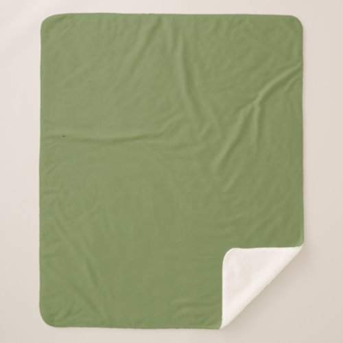 Solid Green Olive Drab by Premium Collections Sherpa Blanket