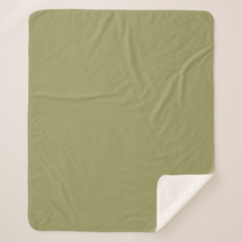 Solid Green Olive Gray by Premium Collections Sherpa Blanket