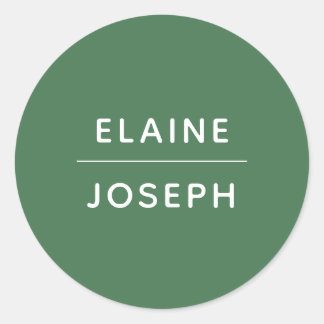 Solid Green Wedding Classic Round Sticker