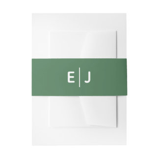 Solid Green Wedding Invitation Belly Band