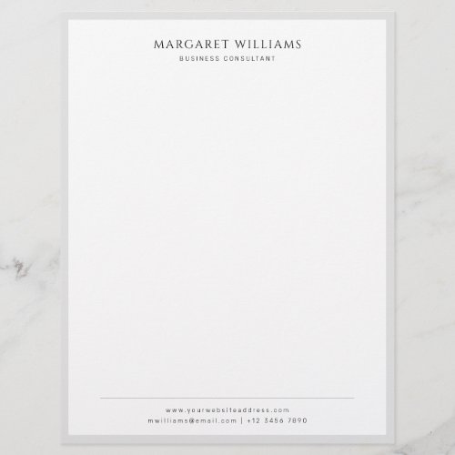 Solid Grey Border Business Professional Office Letterhead