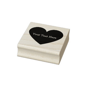 Solid Heart Customizable Rubber Art Stamp