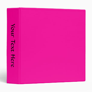 Solid Hot Pink 3 Ring Binder