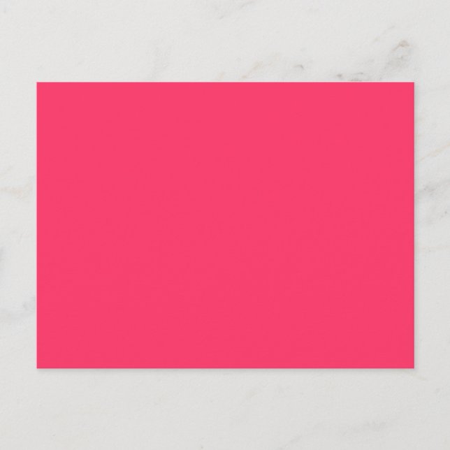 Solid Hot Pink Background Color FF3366 Background Postcard (Front)