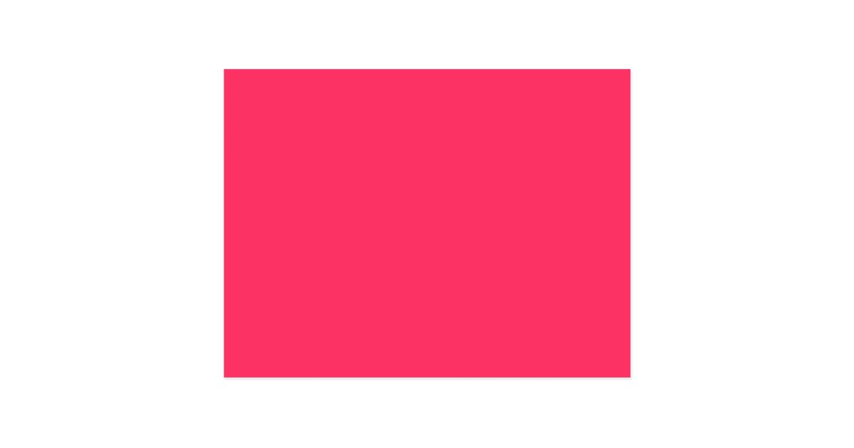 Solid Hot Pink Background Color Ff3366 Background Postcard