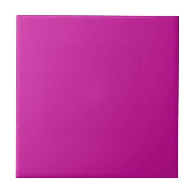 Solid Hot Pink Ceramic Tile (Front)
