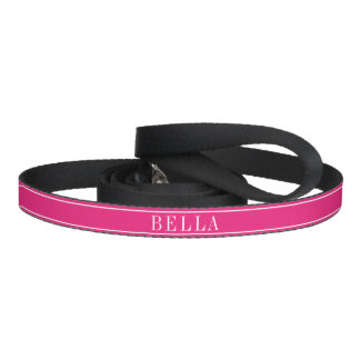 Solid Hot Pink Color with Personalized Name Pet Leash
