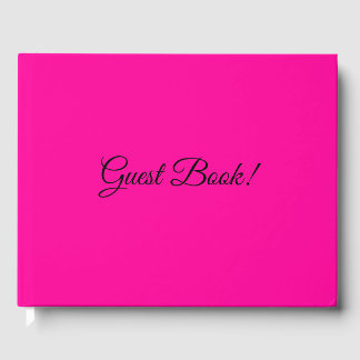 Solid Hot Pink Guest Book