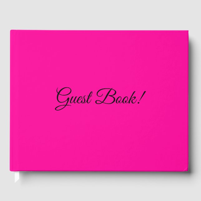 Solid Hot Pink Guest Book (Front)