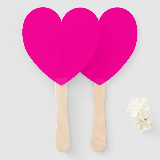 Solid Hot Pink Hand Fan (Front and Back)