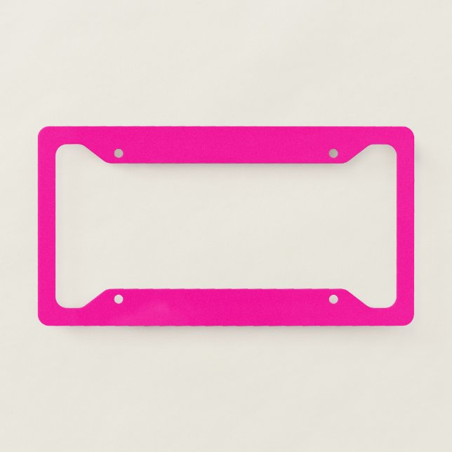 Solid Hot Pink License Plate Frame (Front)