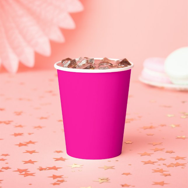 Solid Hot Pink Paper Cups (Insitu)