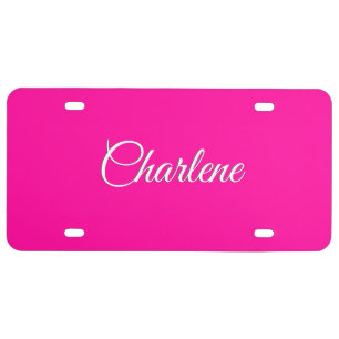 Solid Hot Pink Personal License Plate
