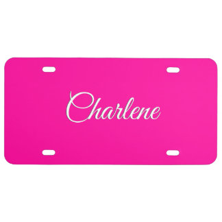 Solid Hot Pink Personal License Plate