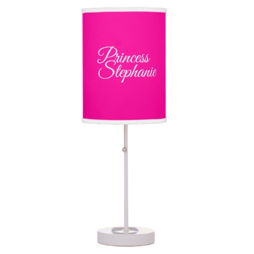 Solid Hot Pink Princess Table Lamp