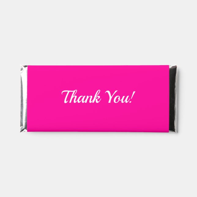 Solid Hot Pink Thank You Hershey Bar Favors (Front)