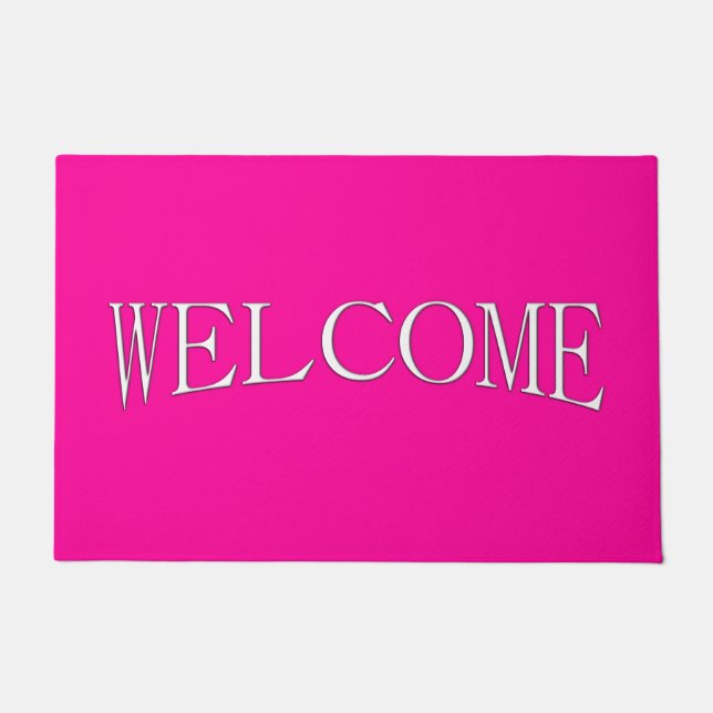 Solid Hot Pink Welcome Doormat (Front)
