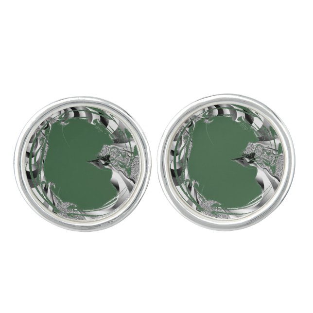 Solid Hunter Green Cufflinks (Front)