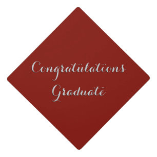 Solid Indian Red Congratulations Graduate Graduation Cap Topper