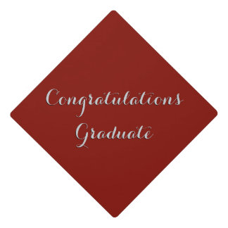 Solid Indian Red Congratulations Graduate Graduation Cap Topper