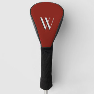 Solid Indian Red Initialed Golf Head Cover