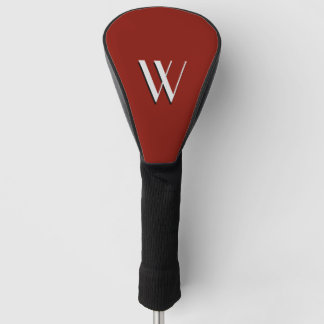 Solid Indian Red Initialed Golf Head Cover