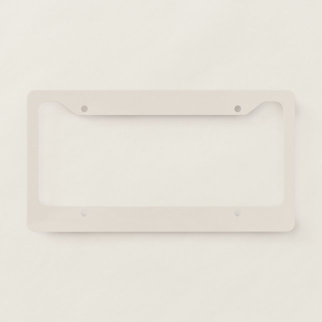 Solid Ivory Beige Natural Shade  License Plate Frame (Front)