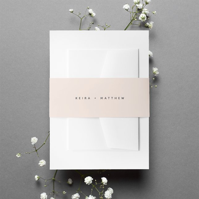 Solid Ivory Blush Wedding Invitation Belly Band (Creator Uploaded)