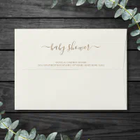 Solid Ivory Cream Baby Shower 5x7 Envelope